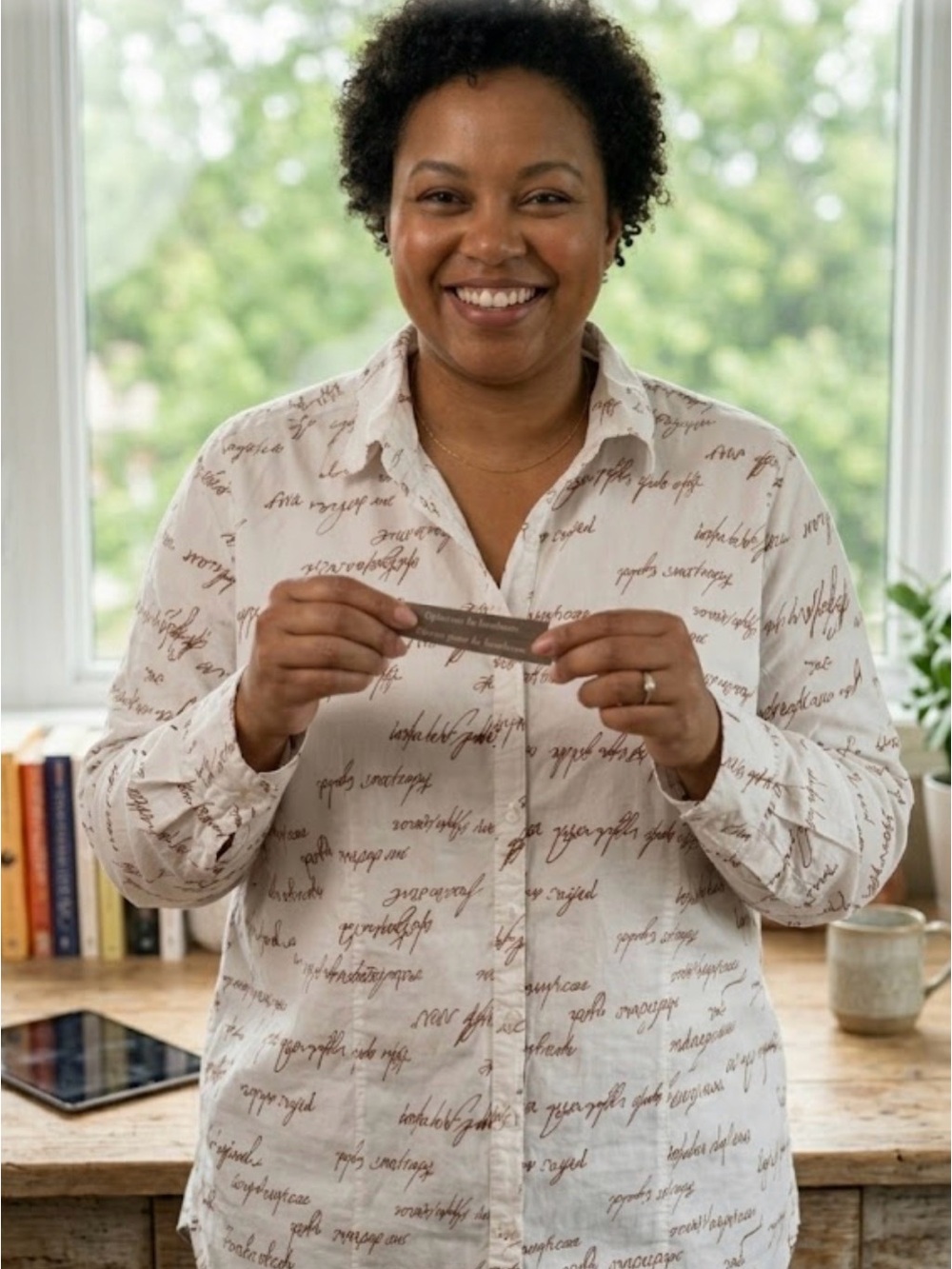 Penningtons Button-Down Shirt with Script Print